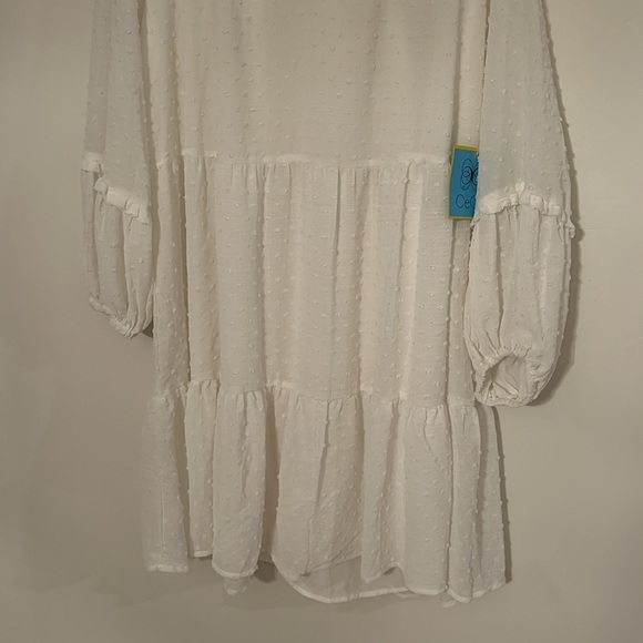 🎈3/$25🎈NWT CeCe Clip Dot Ruffled Shift Dress - Picture 5 of 11